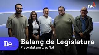 ElDebat | TV Artés recupera el format de debat amb els cinc portaveus municipals per fer una retrospectiva de la legislatura: veure què s’ha fet, què ha quedat pendent i, sobretot, quin Artés volem de cara als pròxims anys.
00:00 - 1:44:21 - Primera part
1:44:22 - 1:57:59 - Mitja part
1:58:00 - Segona part
Direcció i redacció - Lluc Not.
Ajudant de direcció - Alba Bruch.
Producció - Joaquim Polanco i Mario Cervera.
Realització - Joaquim Polanco.
Grafismes - Lila Artigas.
Càmeres - Isarn Turcó, Laia Perelló i Mario Cervera.
So - Joel Asensio. ElDebat Balanç de Legislatura